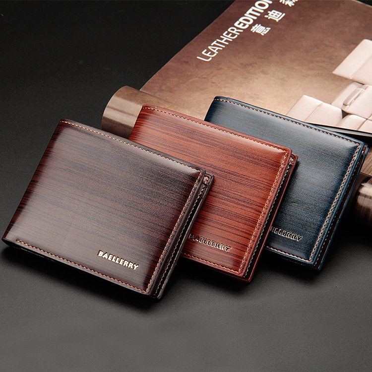 Cartera de hombre plegable de 3 secciones