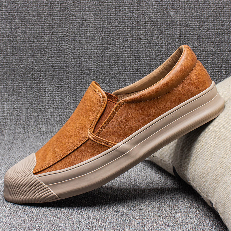 Zapatos informales de goma de cuero para hombre