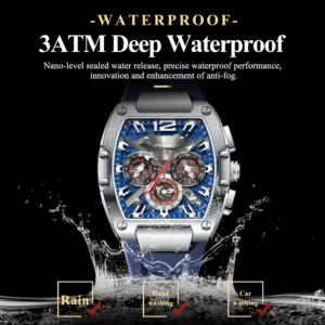 POEDAGAR Luxury Man Quartz Watch Sports Military Watch For Men Waterproof Luminous Date Chronograph Silicone Strap Men’s Watches