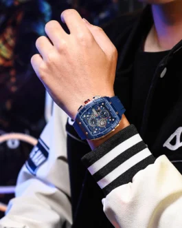 CURREN Fashion men watch brand unique square design luxury quartz sports tape watches men waterproof